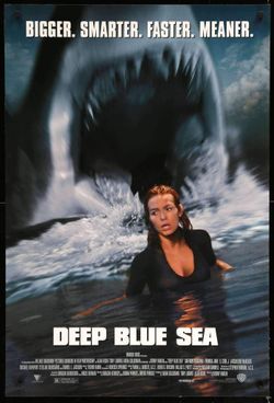 영화 딥 블루 씨(1999) Deep Blue Sea, 상어! 이눔의 시키 뇌가 커지가! 사람잡아묵네..
