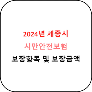 2024년 세종시 시민안전보험 상세정보