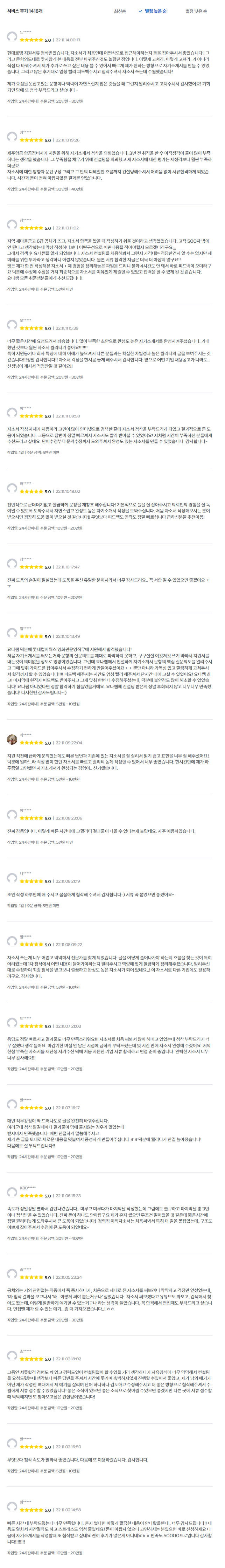 자기소개서 첨삭 대필 서비스 크몽이용후기/22년 11월기준