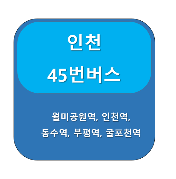인천 45번 버스 노선 정보, 부평구청 ↔ 월미도