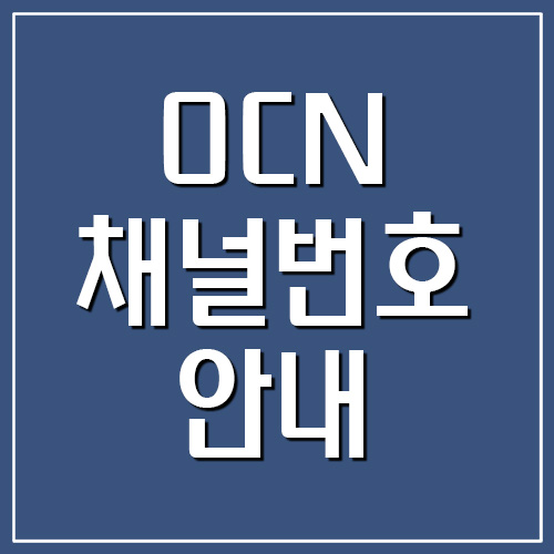오씨엔 OCN 채널번호 안내