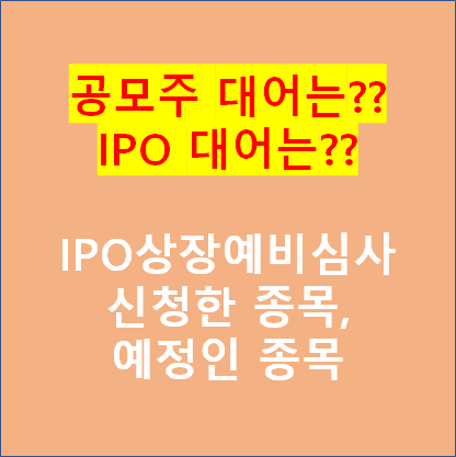 하반기 공모주 대어(IPO 대어는??) IPO상장예비심사를 신청했거나 신청 예정인 공모주 대어는??