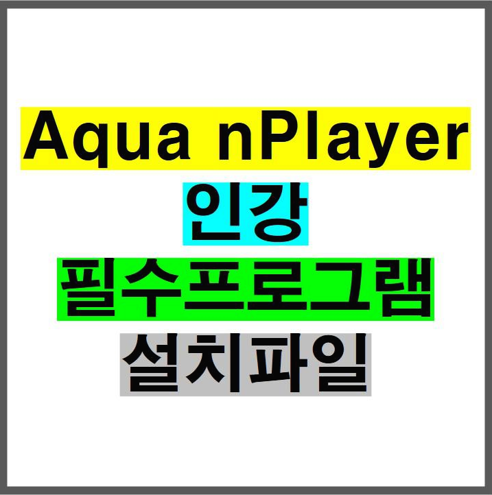Aqua Nplayer 인강 필수 프로그램 설치파일