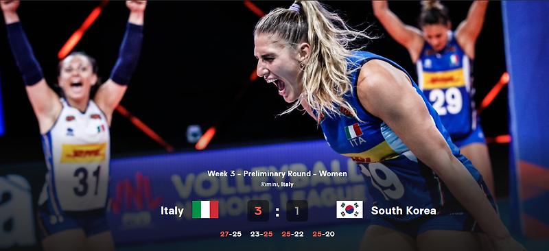 2021 VNL 여자배구 한국 이탈리아 전 3:1로 패배, 사실상 최하위 대한민국 ㅠㅠ, 경기기록지, 세터운영 부실?