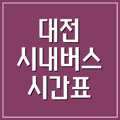 대전 시내버스 시간표 및 요금 정보