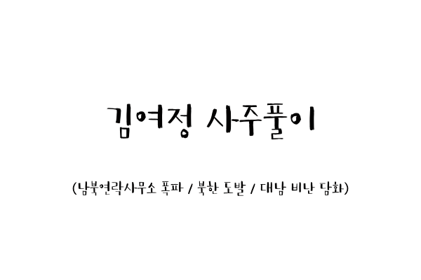 김여정 사주풀이 (남북연락사무소 폭파 / 북한 도발 / 대남 비난 담화)