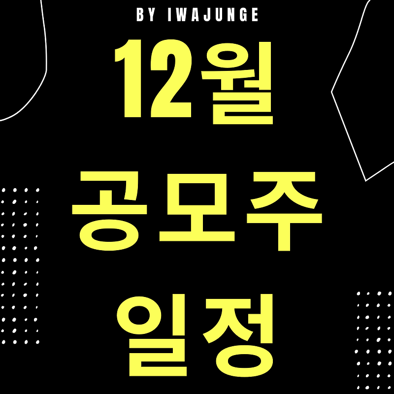 12월 공모주 청약일정 1탄