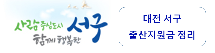 대전 서구 출산지원금 정리 - 2022년