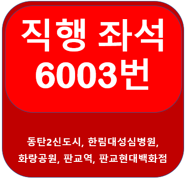 6003번버스 시간표, 노선 동탄2 신도시에서 판교역