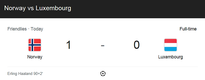 친선 경기 / 2021년 6월 3일 경기 - 노르웨이(1) VS 룩셈부르크(0) 축구 하이라이트