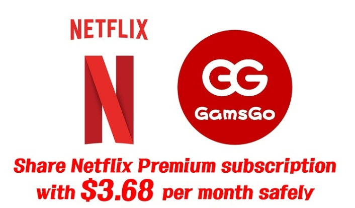 How to share Netflix Premium subscription $3.68 per month on GamsGo cheaply (Squid game, La casa de papel)