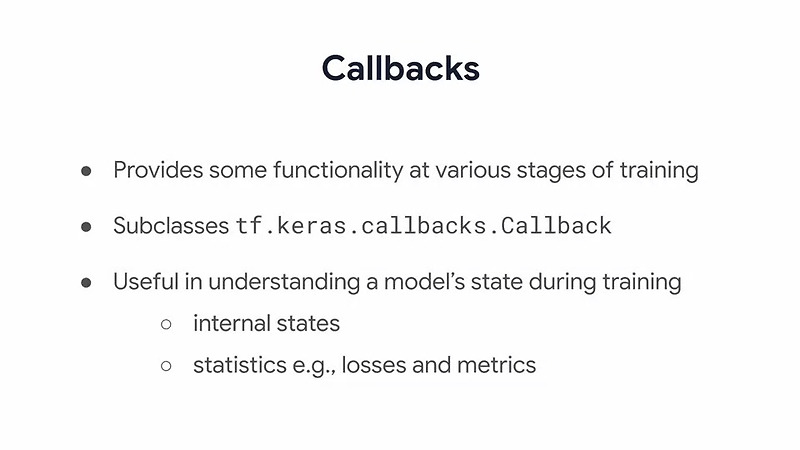 [Tensorflow 2][Keras][Custom Models, Layers, and Loss Functions with TensorFlow] Week 5 - Built-in Callbacks/ tensorflow callback의 모든 것/keras callback
