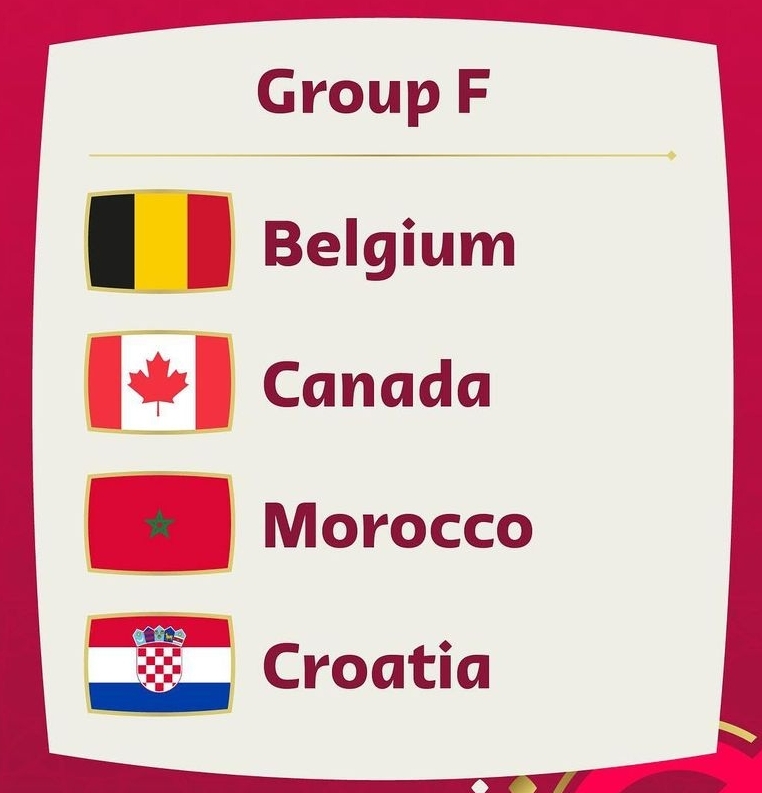 카타르 월드컵 본선F조 경기 일정  벨기에 크로아티아  캐나다  모르코