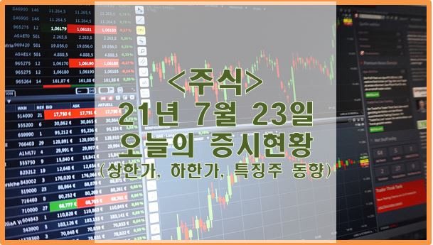 [주식] 21년 7월 23일 오늘의 증시현황 (상한가, 하한가, 특징주)