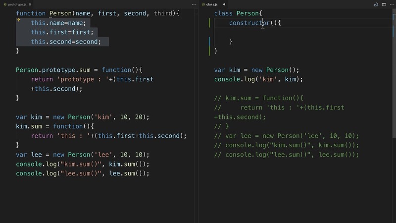 JavaScript 객체 지향 프로그래밍 - 9. class의 constructor function