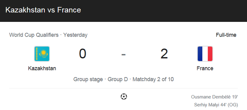 FIFA 카타르 월드컵 유럽예선 - 카자흐스탄 VS 프랑스 (0 대 2) 하이라이트