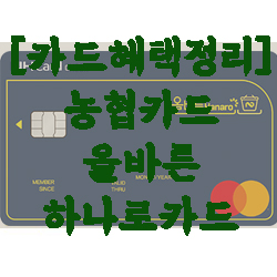 [카드혜택정리] 농협카드…올바른 하나로카드