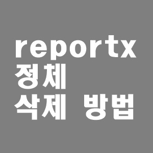 reportx 정체 및 삭제 방법