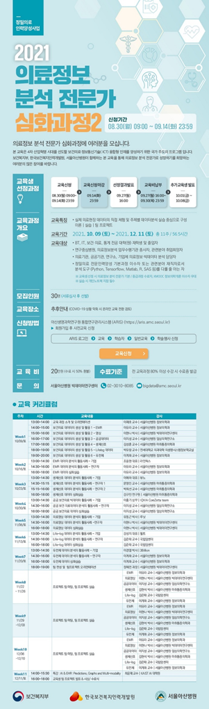 2021 서울아산병원 의료정보 분석 전문가 심화과정 1주차 후기