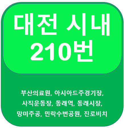 부산 210번 버스 노선 정보, 사직운동장, 동래역