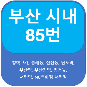 부산 85번버스 시간표, 노선(남포역,부산역, 서면역)