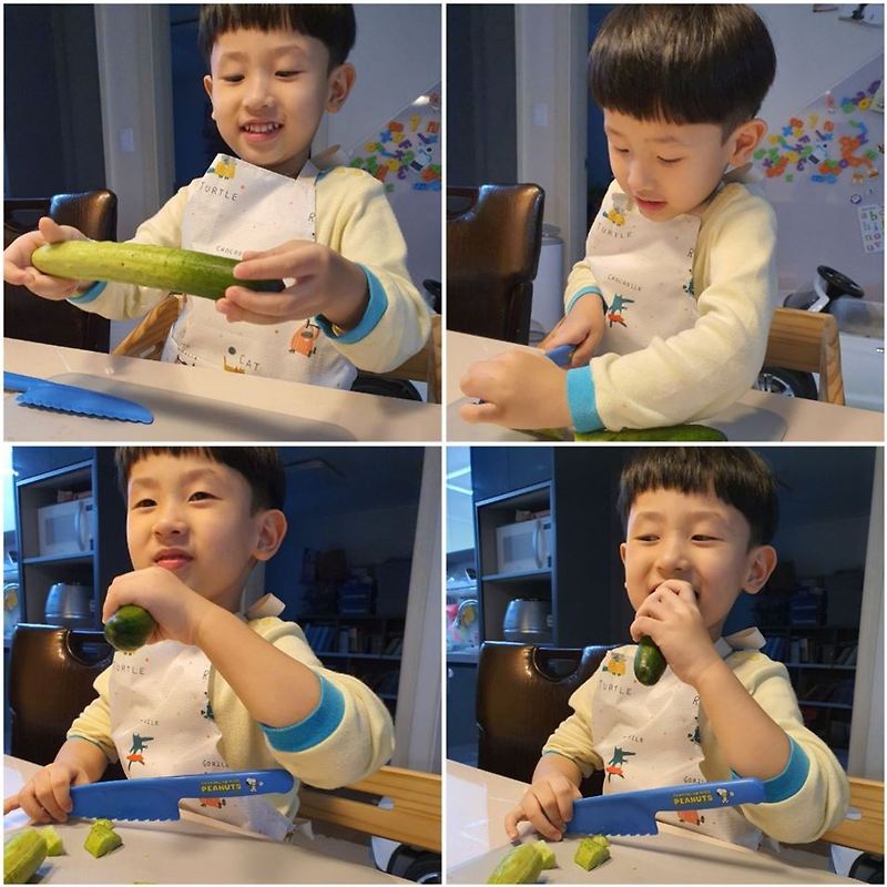 5살 아이 오감놀이 고구마 샐러드 만들기