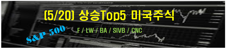 (2021/05/21) - 시장(Stock)마감후 Top5 종목