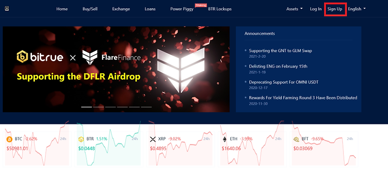 [스파크코인]BITRUE 거래소로 구매방법,회원가입 FLR