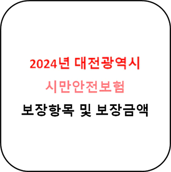 2024년 대전시 시민안전보험 상세정보