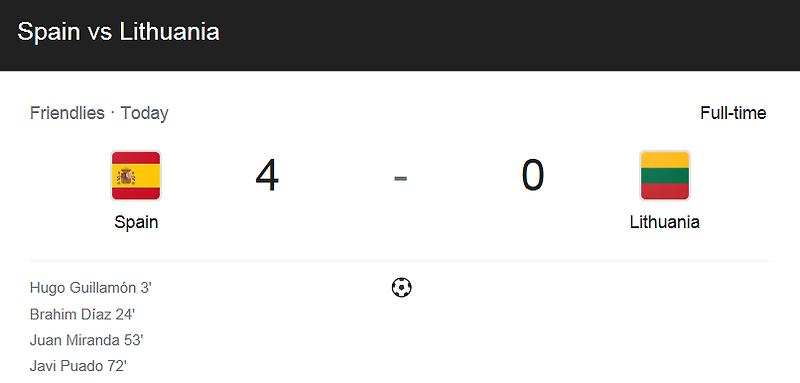 (2021 / 친선 경기) 스페인 (4) 대 리투아니아 (0) 축구 경기 하이라이트