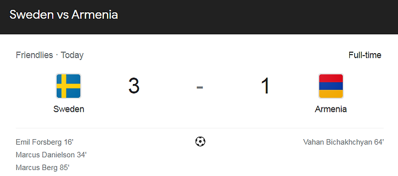 (2021 / 친선 경기) 스웨덴 (3) 대 아르메니아 (1) 축구 경기 하이라이트