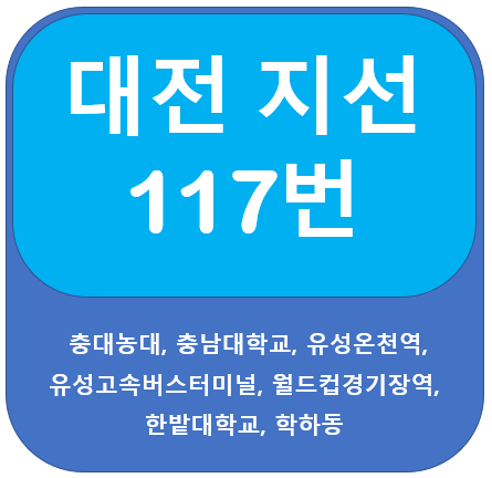 대전 117번 버스 노선정보(충남대, 고속버스터미널, 한밭대)