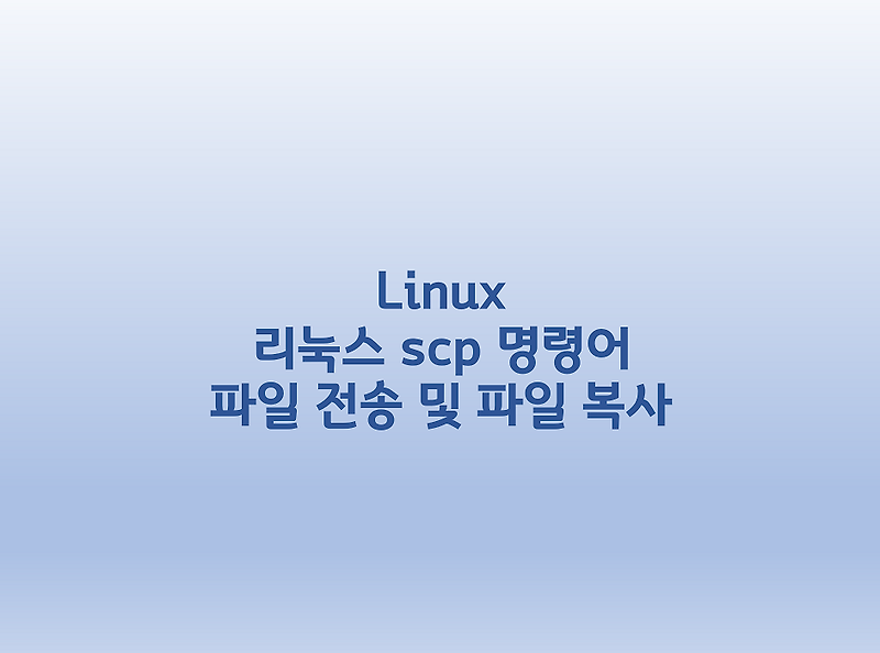 [Linux] 리눅스 scp 명령어 파일 전송 및 파일 복사
