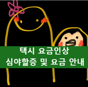 택시요금 인상! 심야할증 및 요금 안내