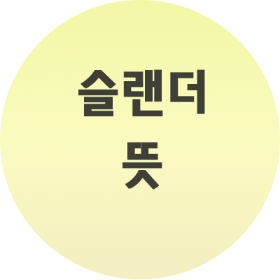 슬랜더 뜻 알아볼께요!