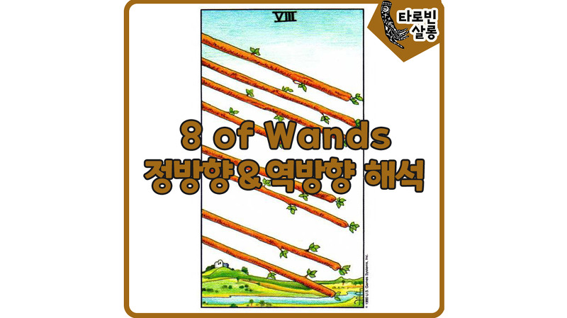[웨이트 카드 해석] 8 of Wands 8완드 타로 카드 정방향 & 역방향 해석