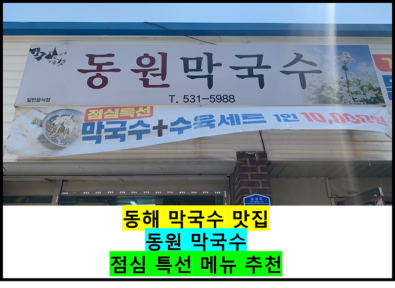 동해 막국수 지역 맛집 동원 막국수 추천