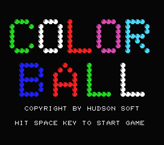 Color Ball - MSX (재믹스) 게임 롬파일 다운로드