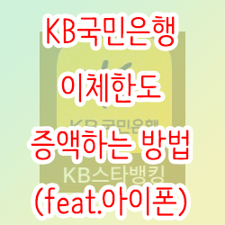 KB국민은행 이체한도 증액하는 방법(feat.아이폰)