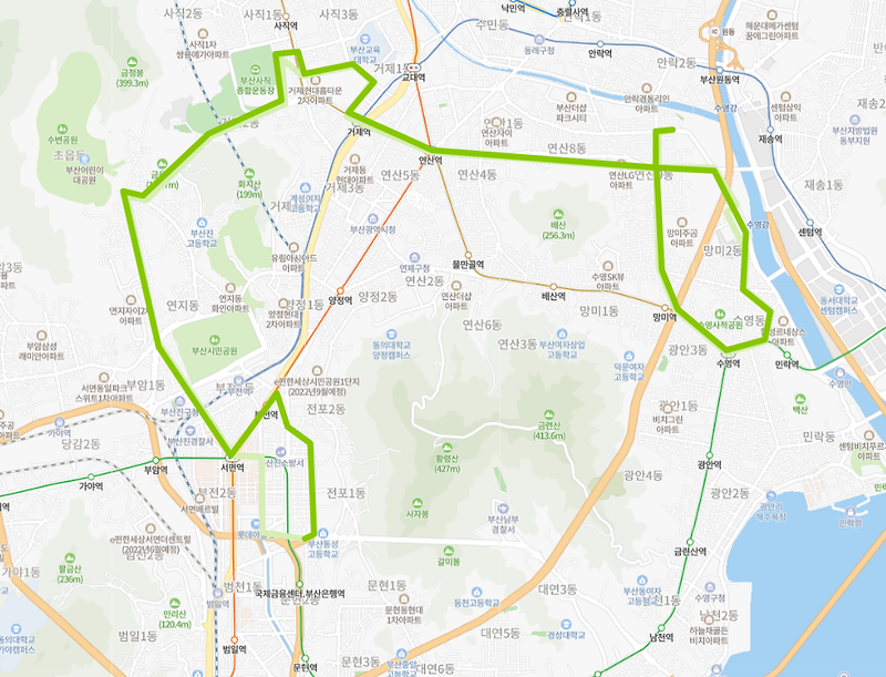 부산 54번버스 노선, 시간표 정보 :: 연산동, 망미동, 부산경상대, 부전시장