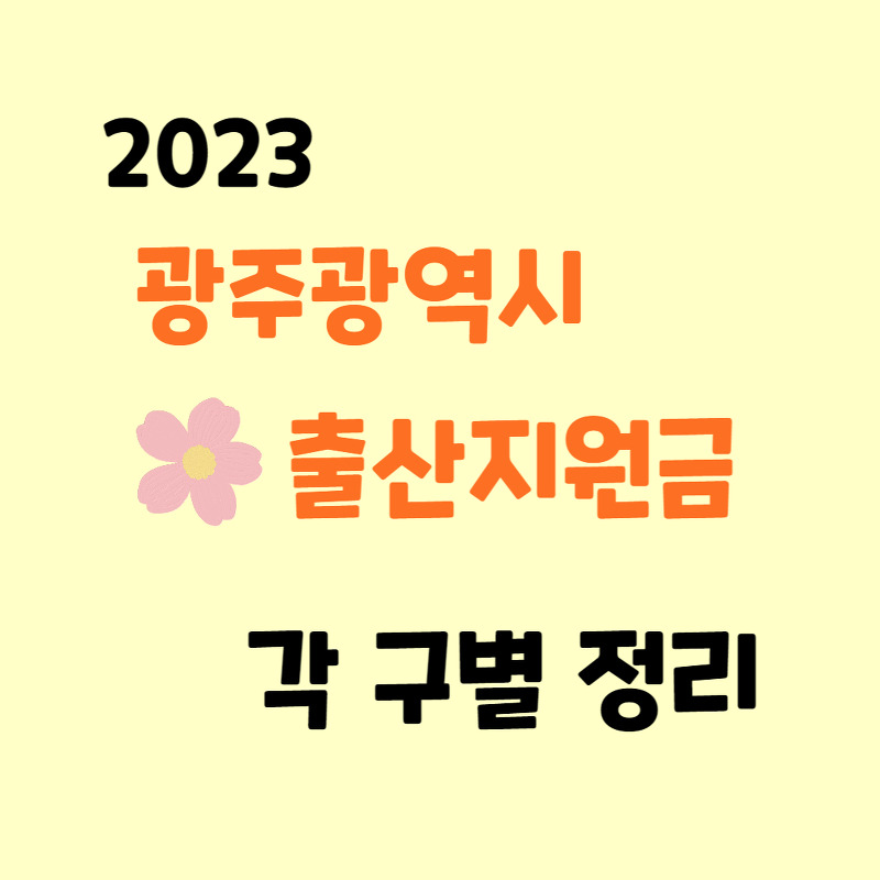 2022년과 달라요! 2023 광주 출산지원금(출산장려금) 구별 정리