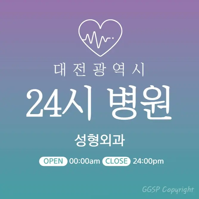 대전 24시간 병원 | 성형외과 | 휴일 주말 토일요일 진료 당직병원 추천