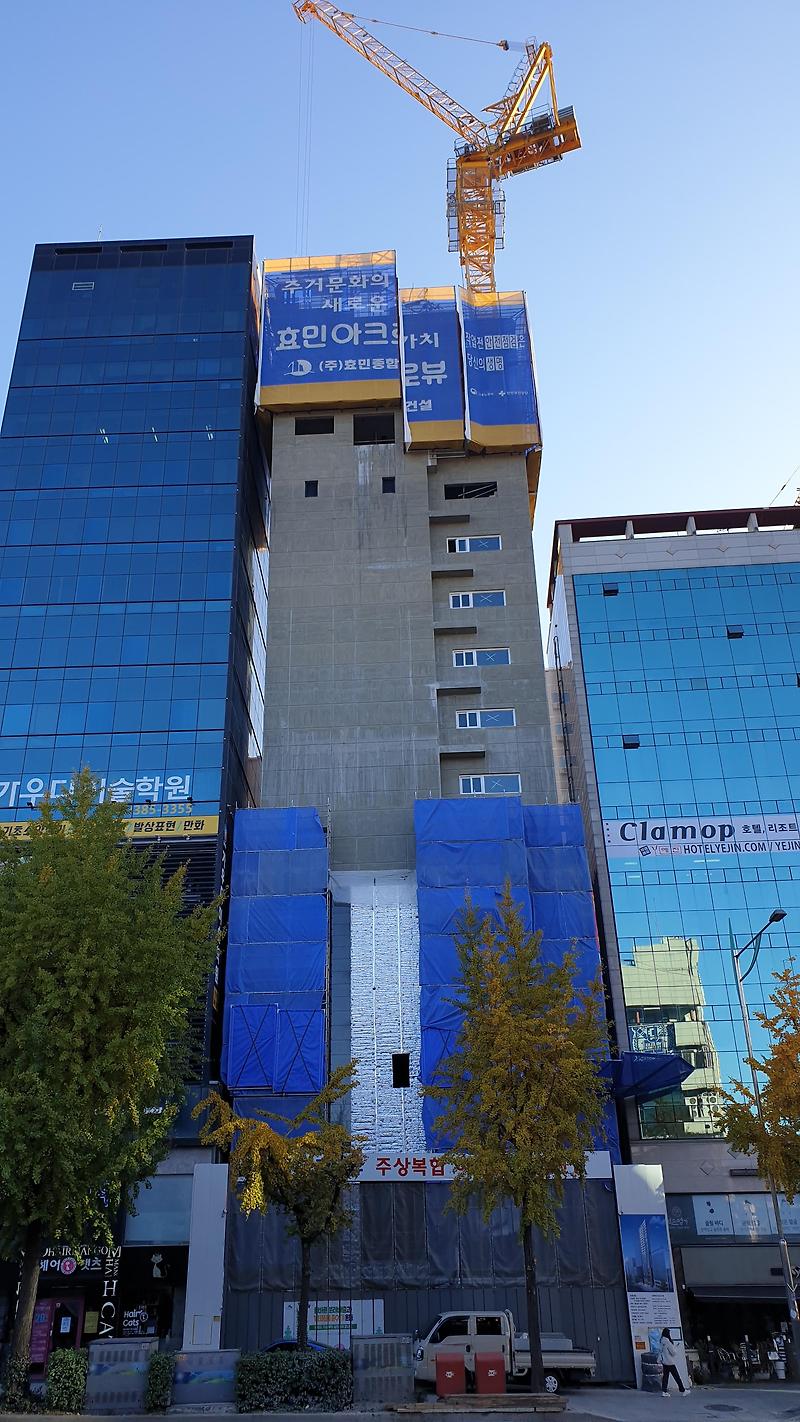 은평구 연신내역 건물 공사 현장 사진 140 효민아크로뷰 주상복합 아파트 신축현장 (korean construction)
