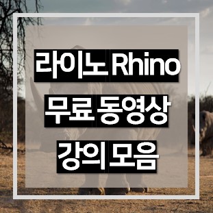 라이노(Rhino) 학원 가지 않고 무료 동영상 강의 모음으로 독학하기!