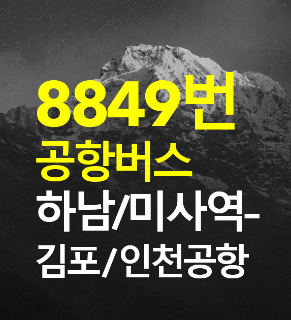 하남/미사역 - 김포공항/인천공항 8849 공항버스 안내, 버스타고앱