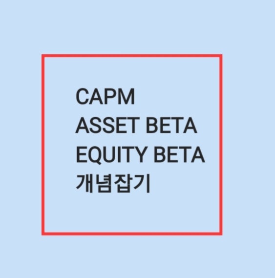 CAPM, Asset Beta, Equity Beta 개념설명