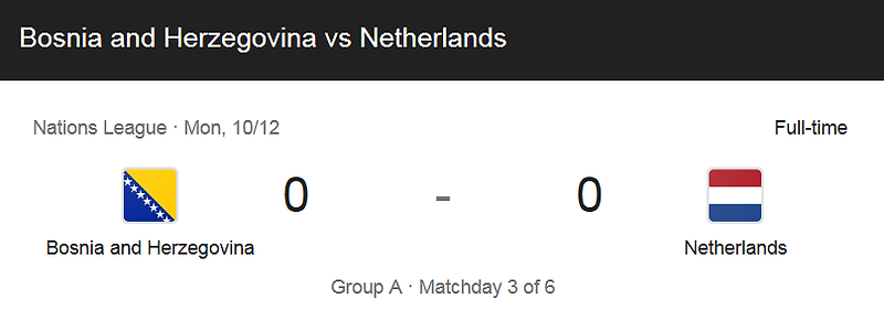20/21 네이션스리그 - 보스니아 VS 네덜란드 (0 : 0) 하이라이트