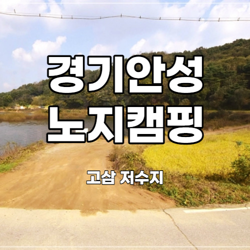 경기도 안성 차박 고삼저수지 노지캠핑 사이트