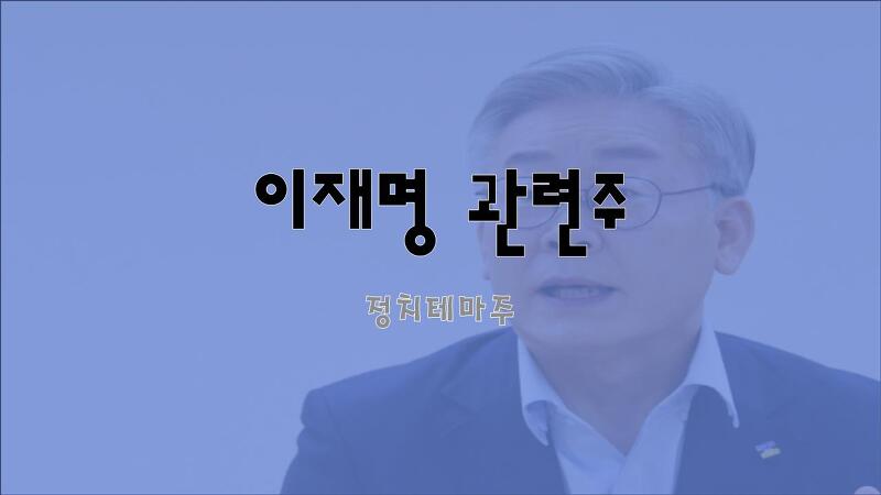 대선주자 이재명 27% 지지율로 1위 관련주 수혜주 총정리! 35종목