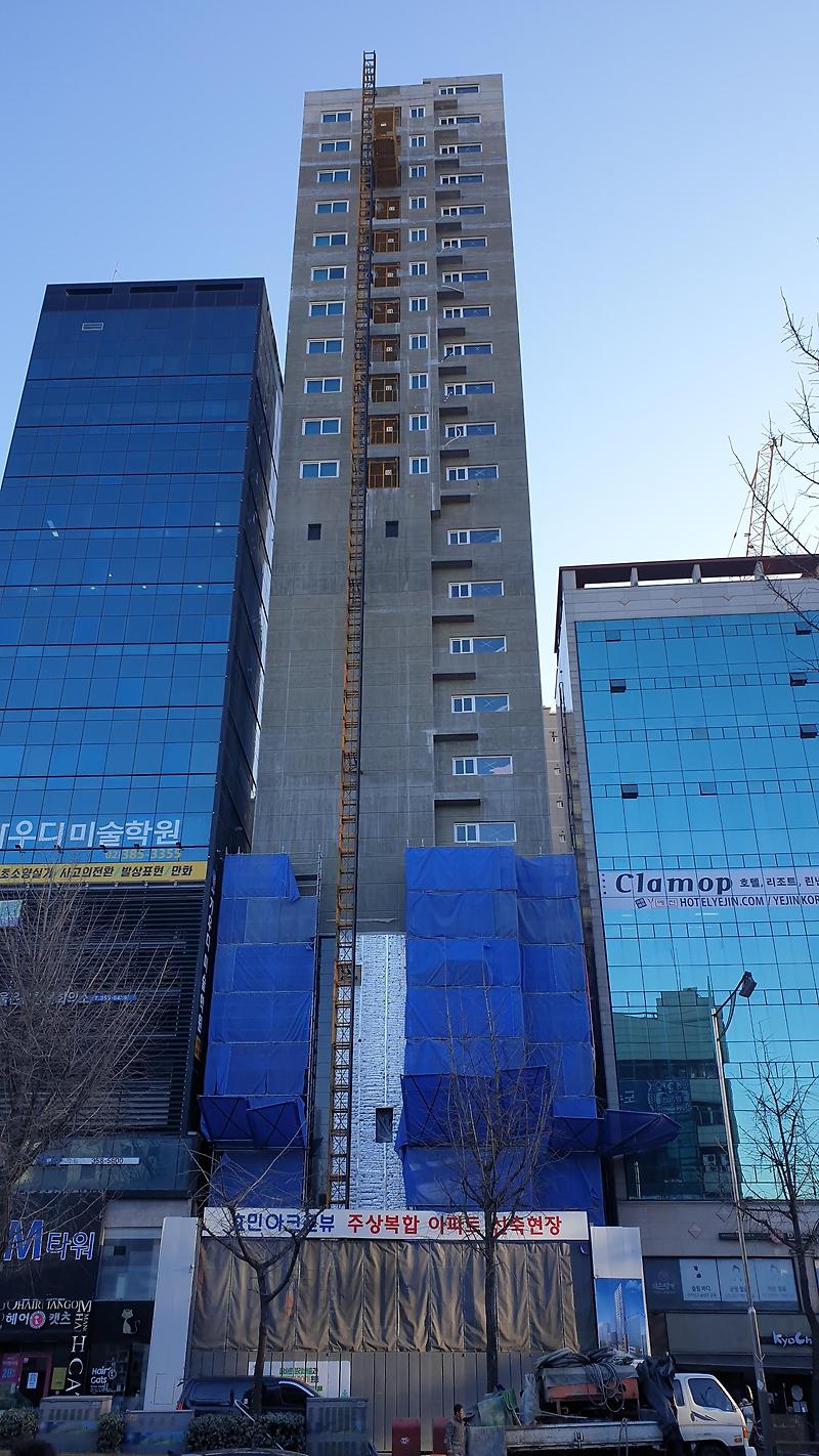 은평구 연신내역 건물 공사 현장 사진 197 효민아크로뷰 주상복합 아파트 신축현장 (korean construction)